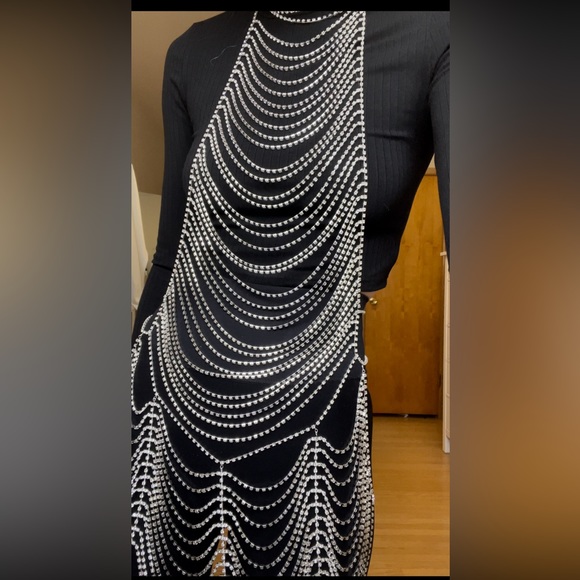 Rhinestone Halter Dress - Picture 12 of 13